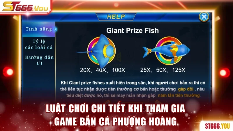 Luật chơi chi tiết khi tham gia game Bắn cá Phượng Hoàng